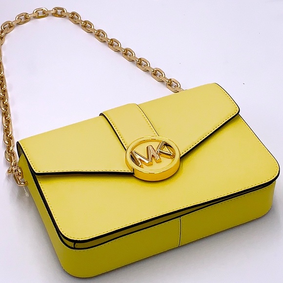MICHAEL KORS CARMEN MEDIUM CONVERTIBLE SHOULDER BAG SUNSHINE COLOR - Picture 5 of 16